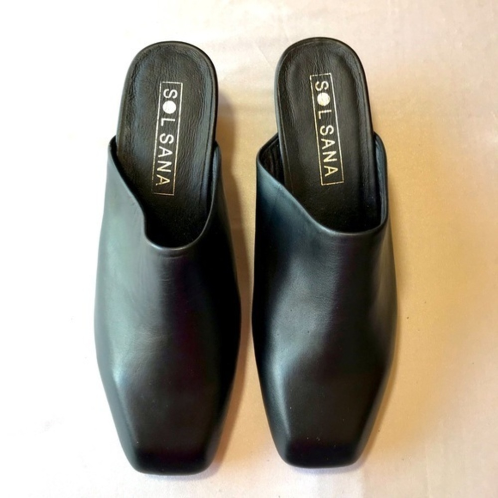 Sol Sana Black Monique Wedge Sandal-Size 38 NWOT